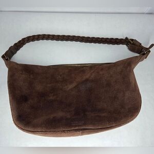 Elegant Brown Suede Shoulder Bag